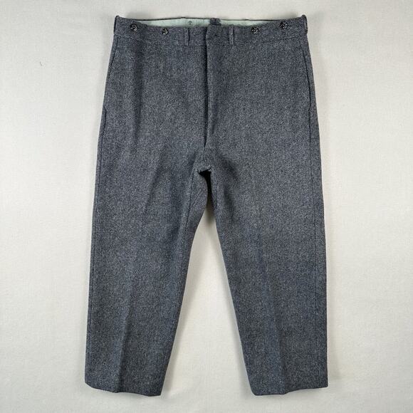 Vintage 50s LL Bean Wool Hunting Pants Men’s 38x27.5 Gray Heavyweight Mackinaw